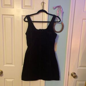 Black Sleeveless Corduroy Dress